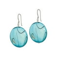 thumbnail image 2 of Gem & Harmony Mother of Pearl Blue Disc Earrings in Sterling Silver for Women, 2 of 6