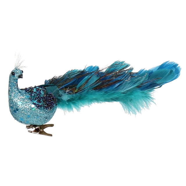 Pavo real de Navidad con plumas naturales, modelo 3D de imitación de pavo real