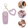 thumbnail image 4 of Unique Bargains 1 Pc Handbag Charms Keychains Heart Mirror Lipstick Bag Bag Accessories Light Purple, 4 of 6