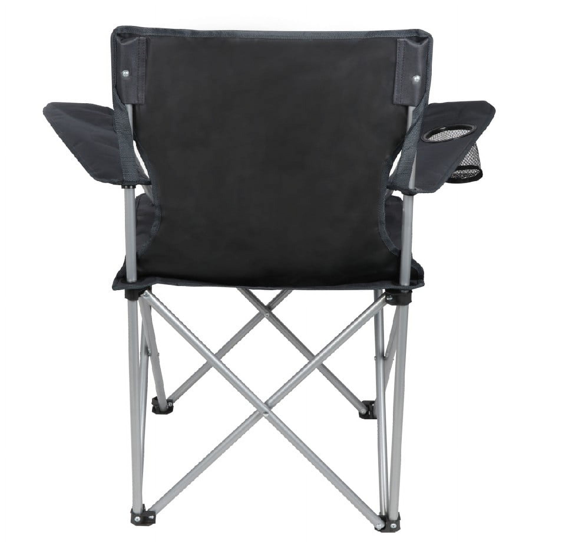 Ozark Trail Adult Basic Quad Folding Camp Chair with Cup Holder, Black - image 5 of 13