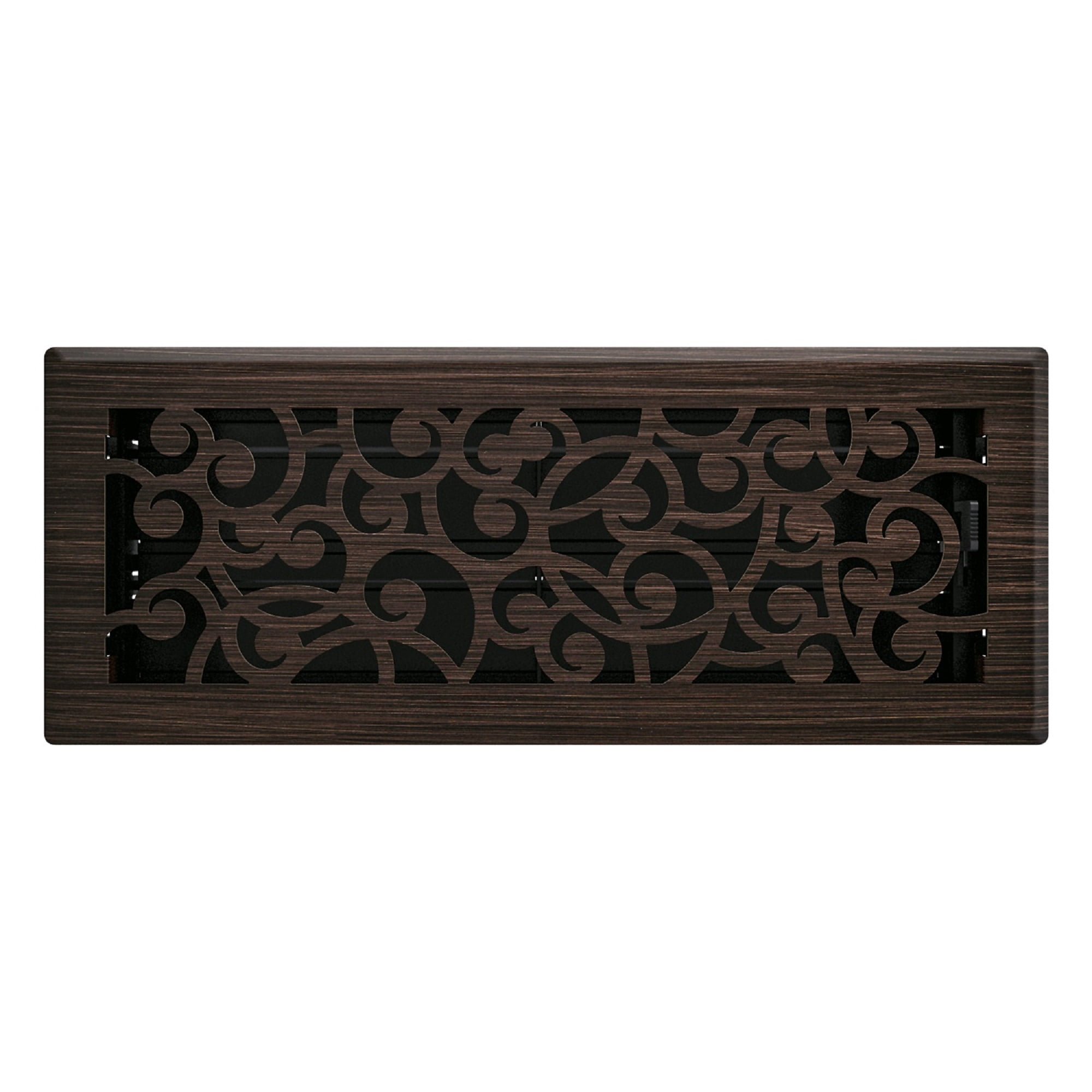 4in x 12in Wonderland Style Oil Rubbed Bronze Metal Heating and Cooling Air Floor Register (5 PACK) - Overall 5 1/4" x 13 1/4"