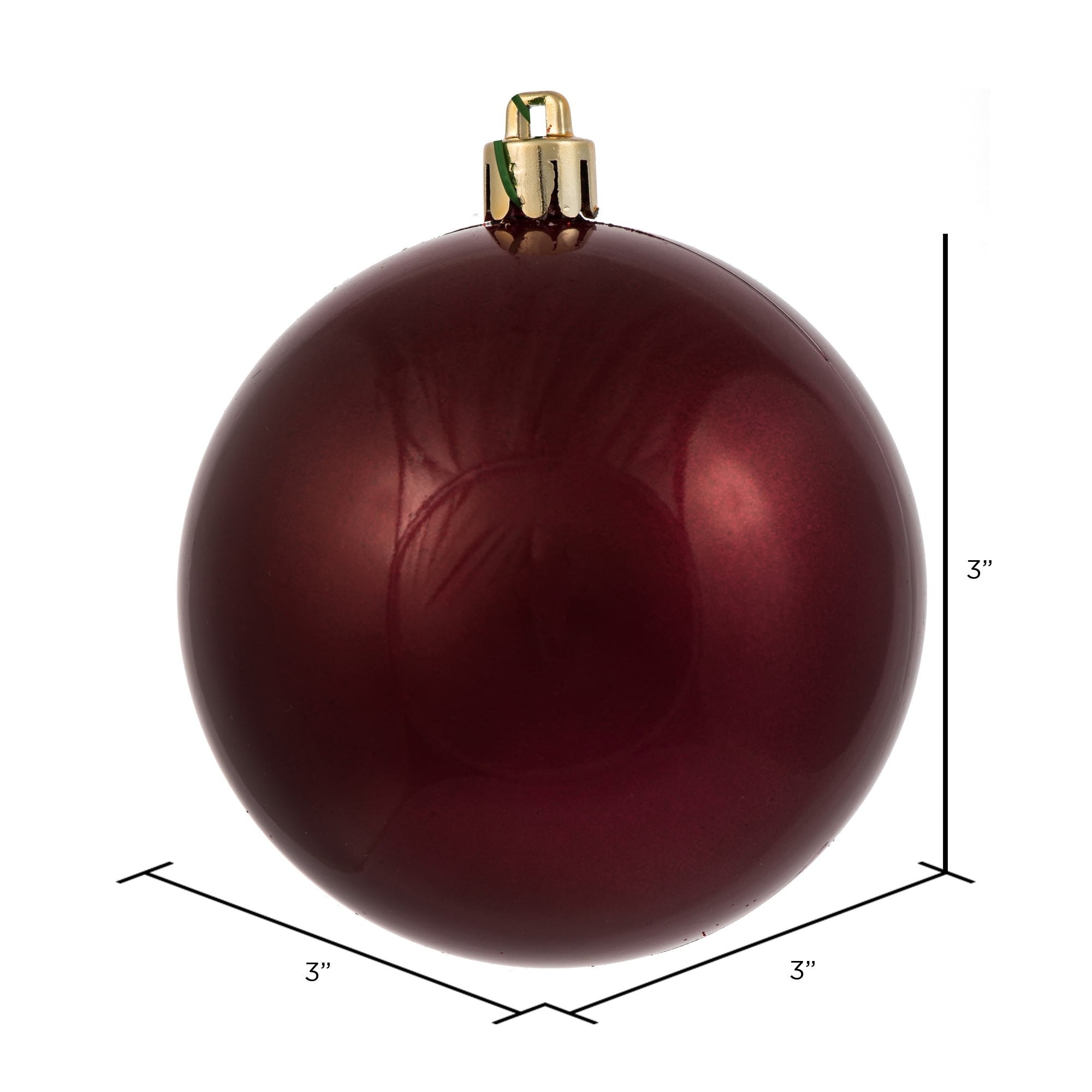 Vickerman 3" Berry Red Candy Ball Ornament, 12 per Bag