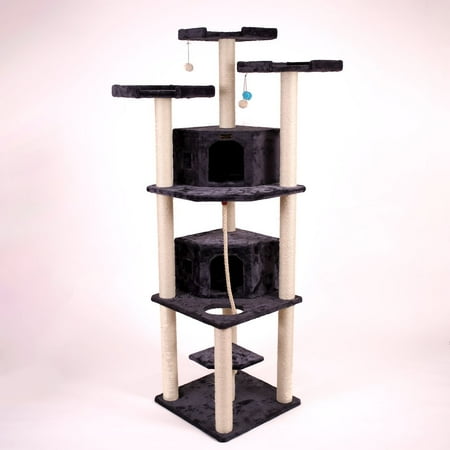 Armarkat 82 Inches Multi-Level Big Cat Tree. Tall Multi-Cats Tower with 2 Big Cat Condos