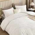 thumbnail image 3 of Fluffy Sherpa King Comforter Set, Super Soft Beige Fleece Warm Bedding for Winter, Luxury Jacquard Boho Thick Plush Bed Set 3 Pieces Including Comforter and Pillowcases, 3 of 7