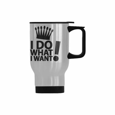

SUNENAT Funny Quotes Ceramic Stainless Steel Travel Mugs 14 Fl Oz I do what I want Travel Mug Cups Sarcastic Funny Gift