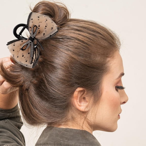 WEUVEB 3pcs Bridesmaid Hair Claws For Women Stylish Hair Accessories Casual Outings Gray