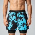 thumbnail image 5 of MYAOYI Mens Shorts Quick Dry 2 in 1 Running Shorts Printed Swim Trunks with Pockets, 5 of 5