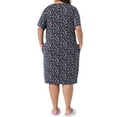 thumbnail image 4 of DARING DIVA Women's Plus Size V Neck Star Moon Pattern Nightgown 3X Dark Blue, 4 of 6