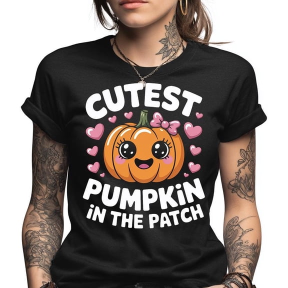 Cute Pumpkin Shirt, Cutest Pumpkin in the Patch Tee, Adorable Fall Halloween Top, Kawaii Autumn Graphic Tee, New Mom Gift for Pumpkin Patch