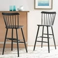 thumbnail image 2 of SAFAVIEH Galena Solid Spindle Back Bar Stool with Footrest, Grey, 2 of 9