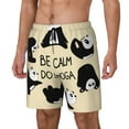 thumbnail image 2 of Balery Panda Doing Yoga Mens Swim Trunks Swim Shorts for Men Quick Dry Inseam Beach Shorts with Compression Liner Pocket-Small, 2 of 9