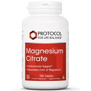 Protocol Magnesium Citrate 400mg - Mood Support, Heart Health, Brain Support Supplement - 100 Tabs