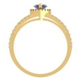 thumbnail image 4 of Halo Engagement Ring for Women - 1.2ct Simulated Tanzanite in 18K Yellow Gold Promise Ring, 4 of 6