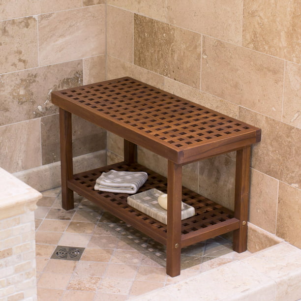 teak shower chair with back