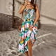 thumbnail image 5 of Vestido bohemio de verano para mujer de Tobrief, con tirantes finos, escote cuadrado, volantes y vaporoso, vestido largo playero, 5 of 7