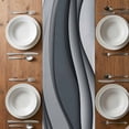 thumbnail image 4 of Black Gray Ombre Short Table Runner 36 Inches Long,Modern Abstract Moire Art Geometric Cotton Linen Table Runners Dresser Scarves,Tabletop Scarf Furniture Cover for Home Dinner Party Decor 13"x36", 4 of 8