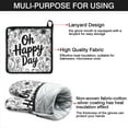 thumbnail image 7 of Black and White Flower Kitchen Oven Mitt and Pot Holder Sets 4 Pcs for Baking, Cooking and Grilling, Heat Resistant Up To 392 °F, 7 of 7