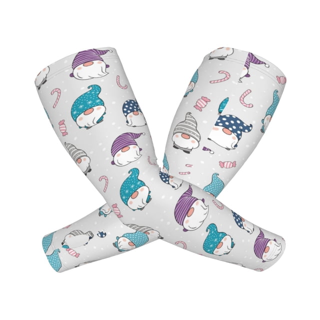 Balery cute winter Gnome Mangas Refrescantes para Brazos para Hombre y Mujer – Transpirables y Absorbentes de Humedad para Mujeres, Hombres y Niños