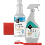 MB Stone Care | Soap Scum Remover Kit | MB-3 Soap & Mineral Deposit Remover, MB 9, Red Scrubbing Pad & Utility Brush | Bundle