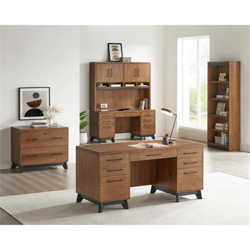 Scranton & Co Modern Wooden Executive Desk with Double Pedestal Design