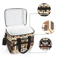 thumbnail image 6 of FORMRS Insulated Cooler Bag 24 Cans Capacity Soft Leakproof Lunch Box with Side Pockets, Beige Geometric, 6 of 7