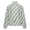 thumbnail image 6 of Jackets for Women Winter Coat Jackets Flannel Stand Collar Jacket(White Fabric Green Stripes Texture,Size:S-4XL), 6 of 7