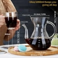 thumbnail image 6 of MaxxMarket - Pour Over Coffee Maker with Double Stainless Filter 34 fl oz, Thickened Heat-Resistant Borosilicate Glass Pour Over Coffee Dripper, Stovetop Safe, 6 of 10