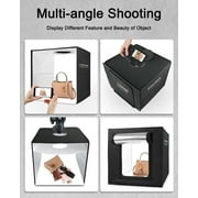 DUCLUS Light Box Photography, 16x16 inch Portable Photo Studio Box with 160 LED Dimmable Lights, 6 PVC & 2 Paper Backdrops for Product Photography