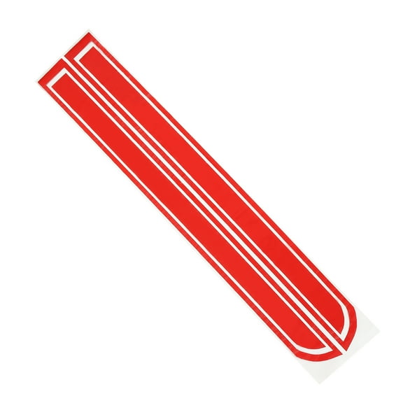 51.77"x9.72" Car Hood Red Stripe Sticker Auto Racing Exterior Decal Decoration for Car Hood Roof Trunk Skirt 1 Pair