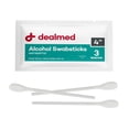 thumbnail image 2 of Dealmed Alcohol Antiseptic Swabsticks - 3 Swabsticks Per Package, 25 Per Box, 2 of 8