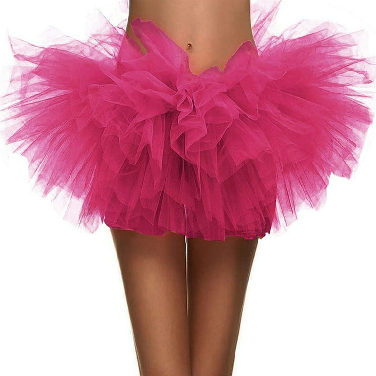 Women's Tulle Skirt Elastic Waist Dancing Dress Princess Mesh Tutus Skirts  Petticoat Ballet Bubble Skirts
