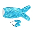thumbnail image 5 of Disfraz de pez para mascotas, cálido, ajustable, amigable con la piel, traje de Halloween para perros con banda para el pelo con lazo para mascotas pequeñas y medianas, azul S, 5 of 5