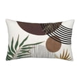 thumbnail image 3 of MKHSQHDG Today's Deals Boho Abstract Tropical Lumbar Cover Mid Modern Leaf & Geometric Print Throw Soft Rectangular Cover for Living Room Bedroom Sofa and Boho Home, 3 of 6