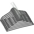 thumbnail image 1 of DecorRack 10 Rubber Coated Hangers, Non-Slip Standard Clothes Hanger, Gray, 1 of 1