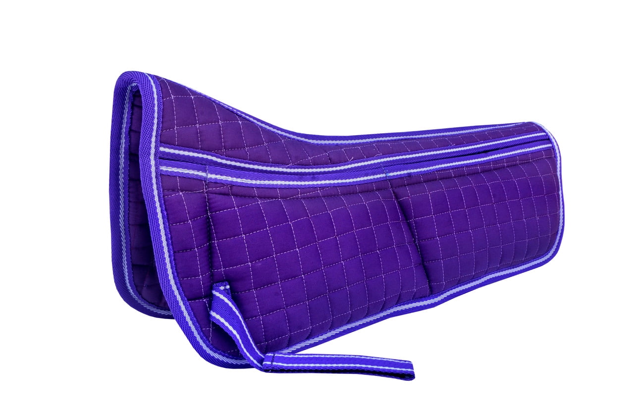 Horse Contoured Wither Relief Quilted Half Pad w/ Foam Inserts Purple