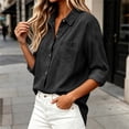 thumbnail image 5 of Vynhevius Women's Denim Shirt Jacket Lapel Long Sleeve Button‑Front Outerwear With Pockets, 5 of 9