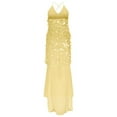 thumbnail image 5 of Odbmxy Women Plus Dresses Wrap Summer Evening Gown Women's Maxi Dress Party Bandeau Sequin Solid Slim V-Neck Dress, 5 of 7