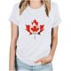 thumbnail image 1 of Camisetas de Manga Corta para Mujeres Canadá Día Hoja de Arce Impresión Básica de Verano Tee, Cuello Redondo Camiseta Casual, 1 of 3