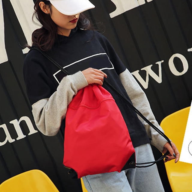 BELOVING Sac à Cordon de Serrage en Nylon pour Voyage Gym Natation PE Entraînement Rouge