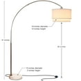 thumbnail image 2 of Brightech Mason Arc Floor Lamp with Hanging Drum Shade & LED Light Bulb, Nickel, 2 of 10