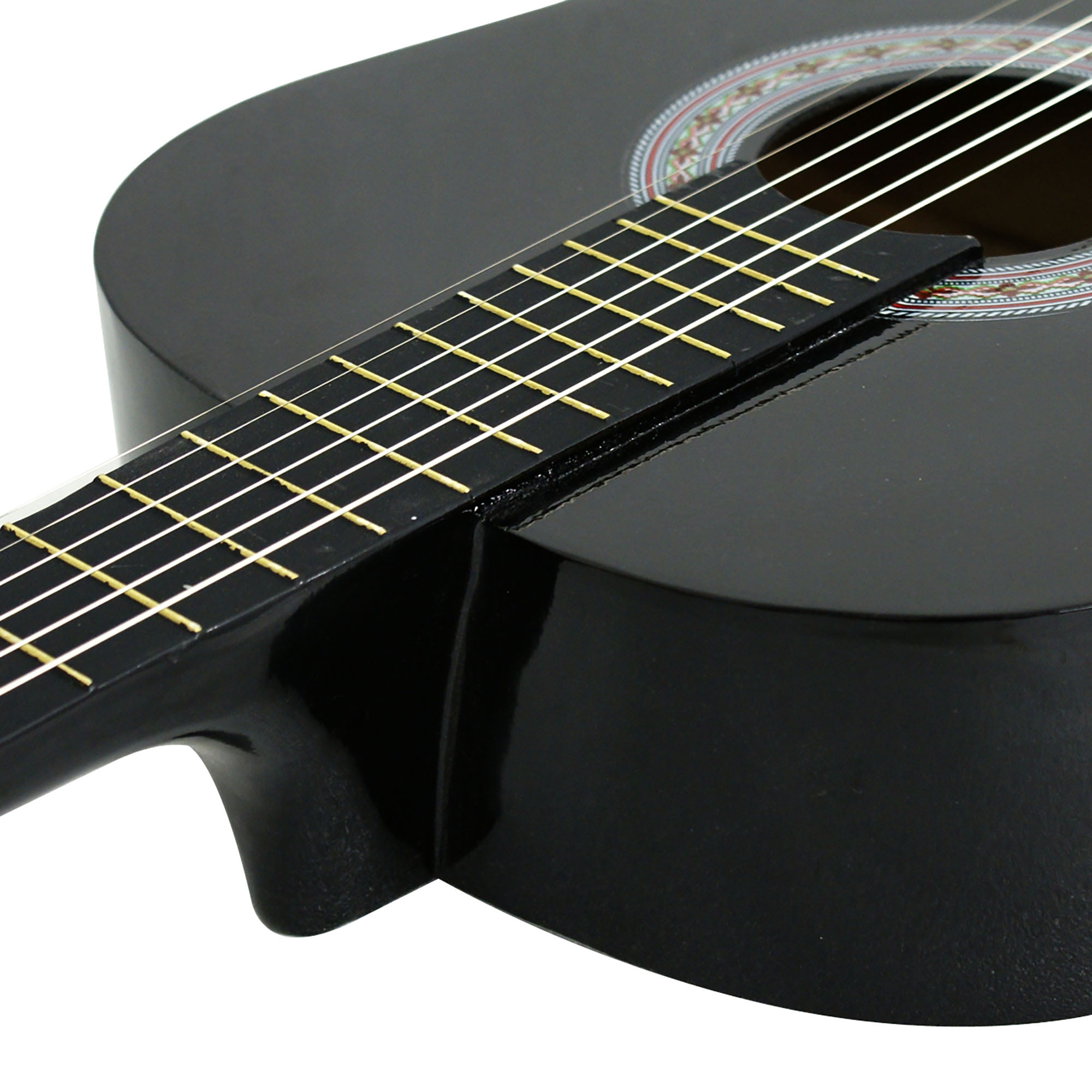ZENSTYLE 38in Beginners Acoustic Guitar With Guitar Case, Strap, Tuner and Pick for Starter - Black