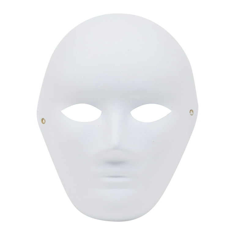 Men's Portrait Mask Painting Mask Full Face Costume Pulp Blank White Mask for DIY Paint, Adult Unisex, Size: One Size