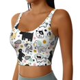thumbnail image 2 of Gukieu Funny Puppy Print Women's Sports Vest, Low-neck U-shaped Removable Pad Sports Bra for Yoga, Exercise, Dance-X-Large, 2 of 8