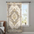 thumbnail image 4 of Beige Vintage Boho Sheer Curtains 72 Inches Long, Ethnic Tribal Geometric Abstract Light Filering Curtains, Breathable Simi Curtain Privacy Drapes for Living Room Bedroom Lightweight Window Treatment, 4 of 9