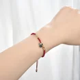 thumbnail image 4 of Disney-pulsera de Mickey Mouse para mujer, colgante de cristal de dibujos animados, cuerda tejida a mano, cuerda roja, joyería de mano, regalo de cumpleaños, 4 of 5