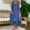 Blue, variant on Cuoff Retro Loose Fit Suspenders Jumpsuits, XL (Women's)