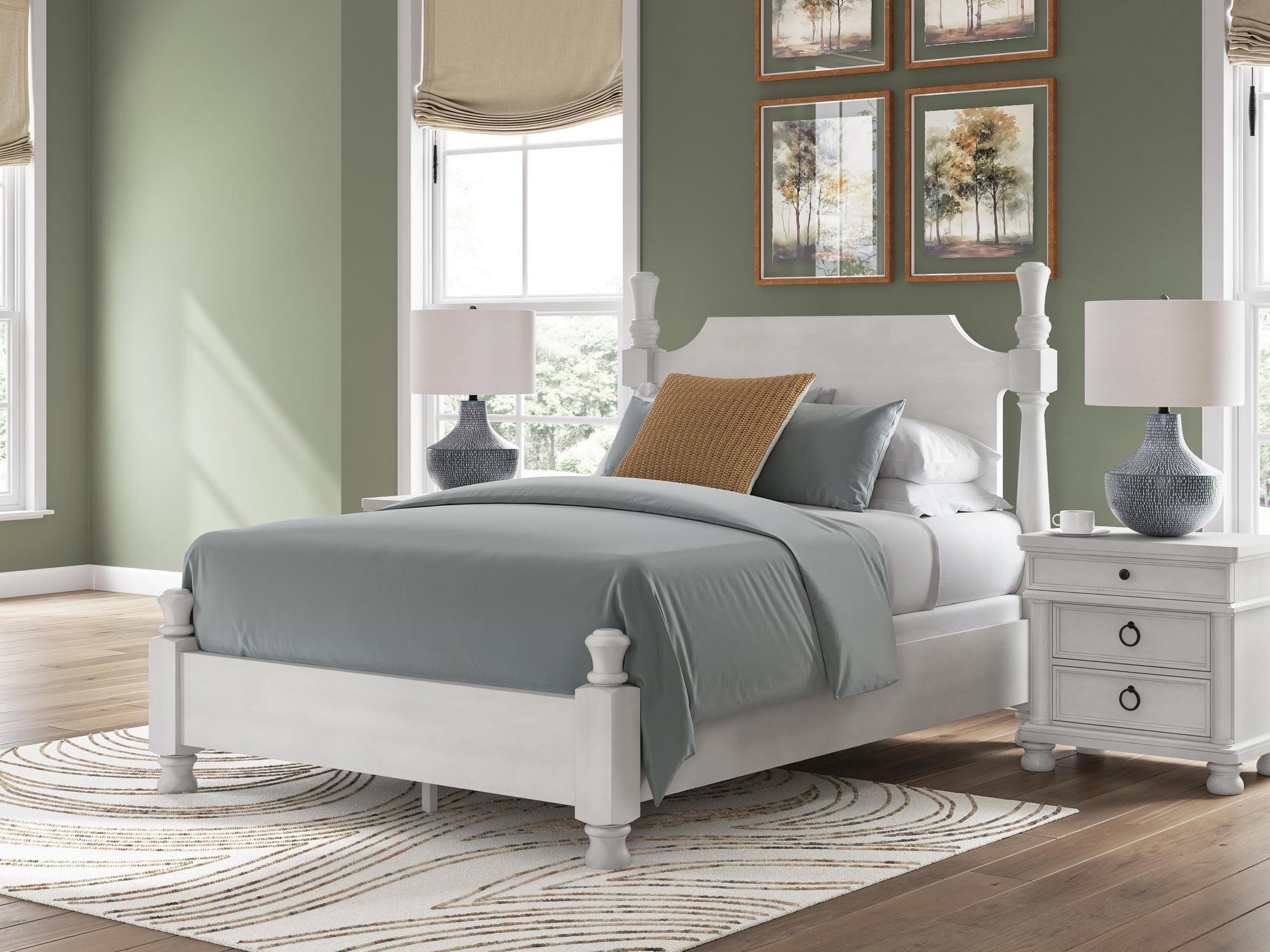 Signature Design by Ashley Greddinton 3-Drawer Nightstand with USB Ports and Outlets, Antique White