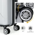 thumbnail image 5 of 3 Piece Silver Luggage Set Hard Side Lightweight Luggage 20/24/28In+Spinner Wheels, 5 of 6