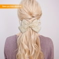 thumbnail image 4 of Bandeau Grand pour Cheveux, Pince à Ressort, Nœud Réglable, Multicolore, Sans Accroc, Porte-Queue, Épingles à Cheveux, Chouchous pour Filles, Beige, 1 Ensemble, 4 of 5