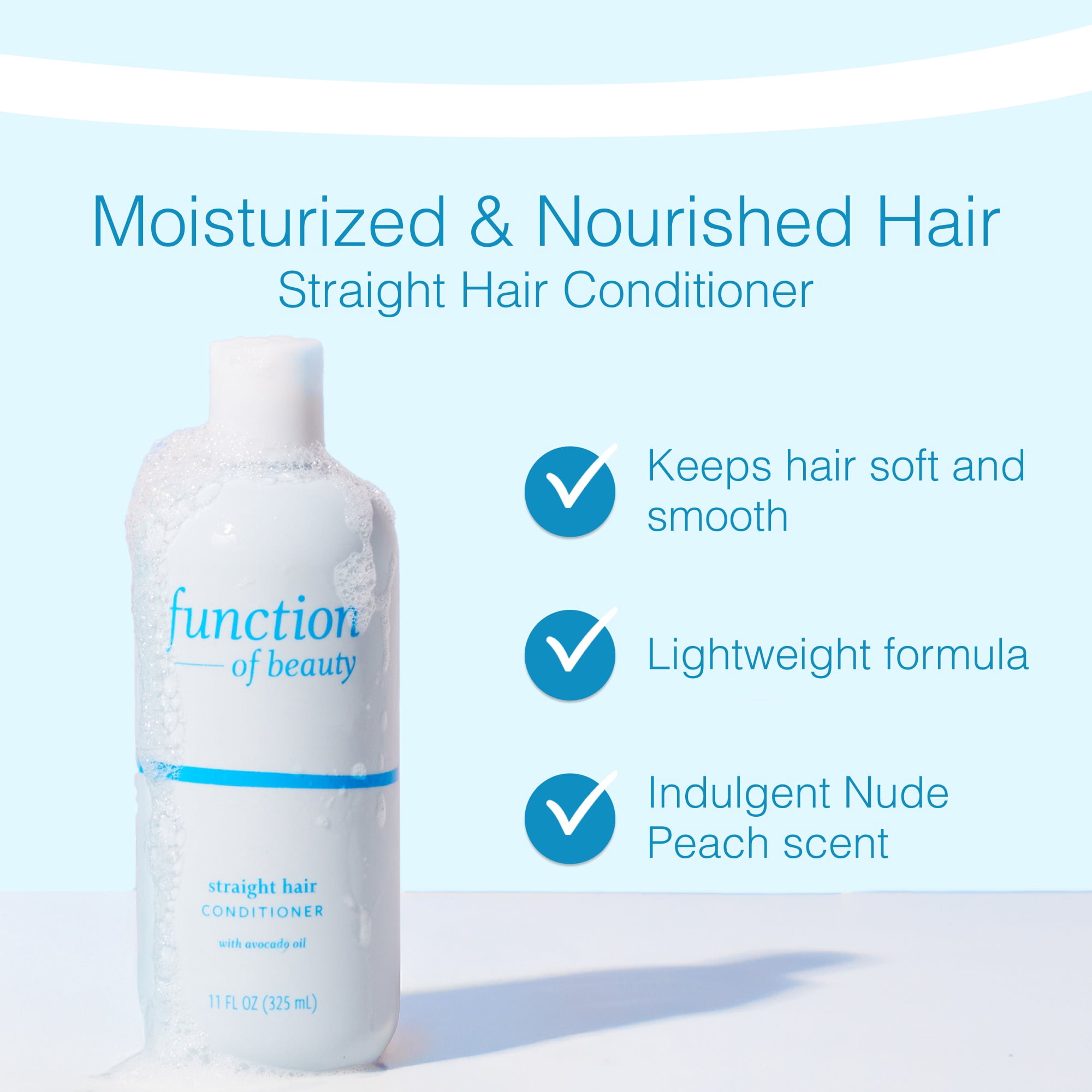 Function of Beauty Custom Straight Hair Conditioner Base with Avocado Oil, 11 fl oz